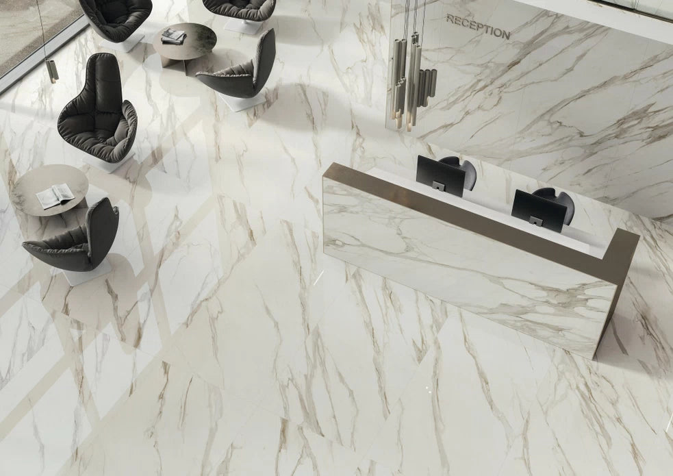 Gresie Atlas Concorde, Marvel Meraviglia Calacatta Bernini, Aspect Marmura, Lucios, 60X120 Cm