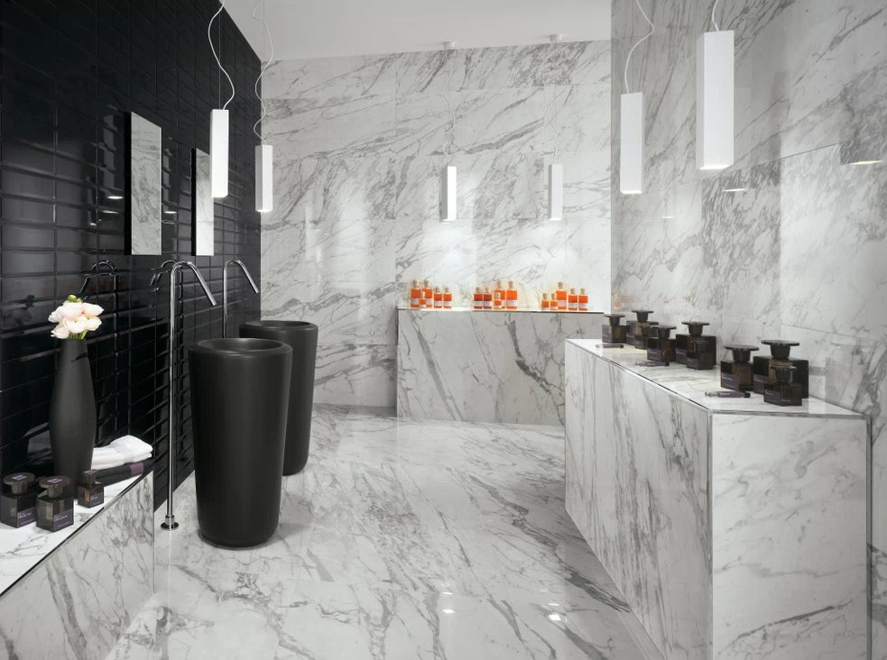 Gresie Atlas Concorde, Marvel Pro Statuario, Aspect Marmura, Lucios, 120X120 Cm