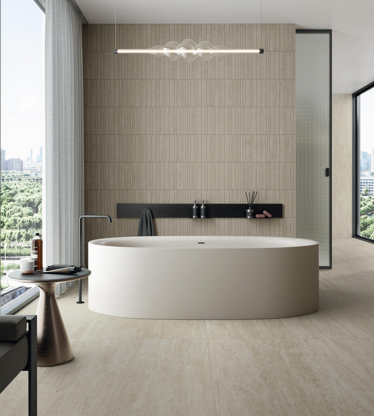 Gresie Atlas Concorde, Marvel Travertine Pearl Vein, Aspect Travertin, Mat, 120x278 cm