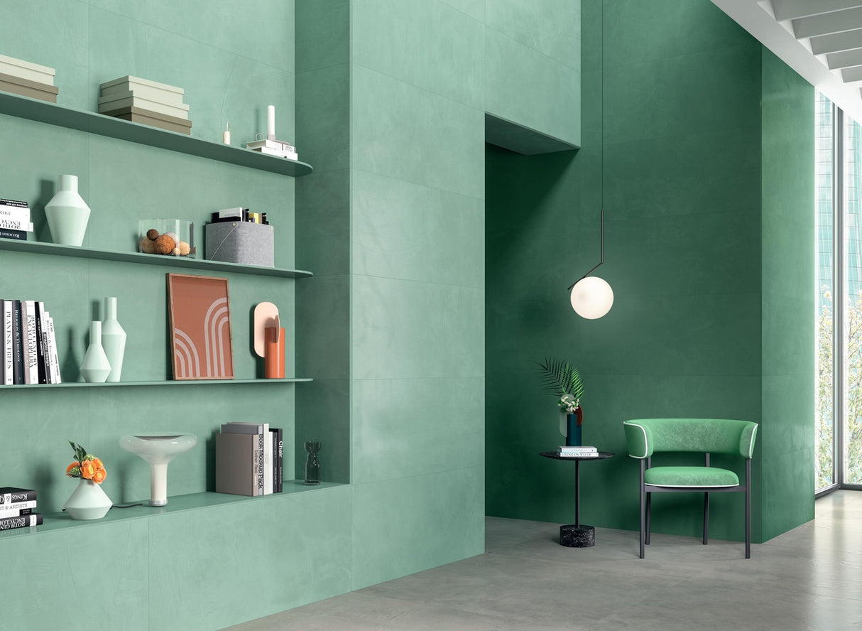 Faianta Atlas Concorde, Prism Moss, Aspect Beton, Mat, 50x120cm