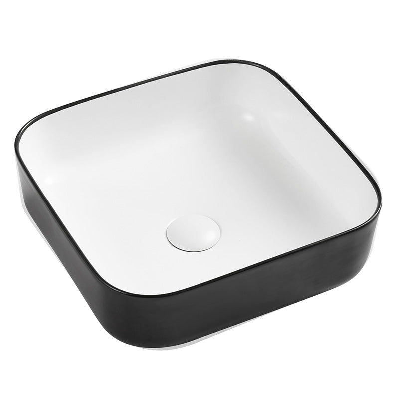 Lavoar pe blat WELLIS AZALEA B&w , alb-negru mat, 39x39x13 cm