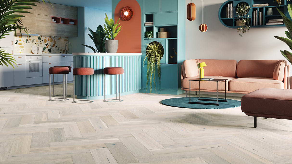 Parchet Barlinek Triplu Stratificat Herringbone Cappuccino 180/A