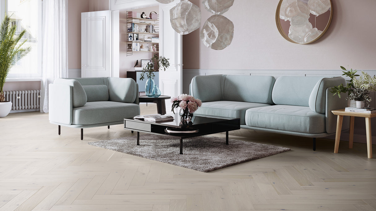 Parchet Barlinek Triplu Stratificat Cappuccino Herringbone 110