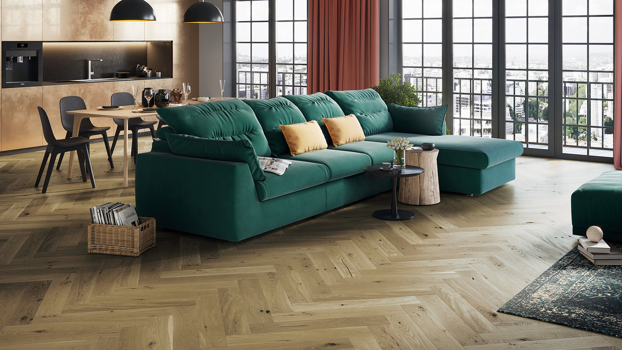 Parchet Barlinek Triplu Stratificat  Toffee Herringbone 130