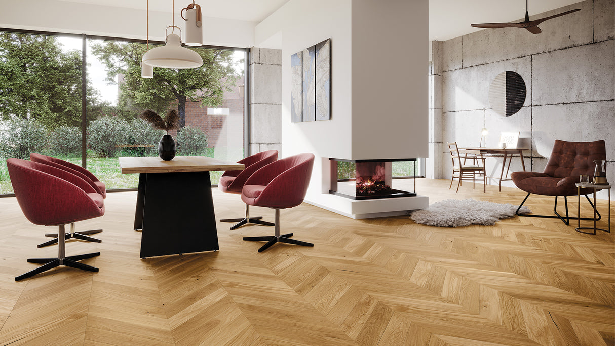 Parchet Barlinek Triplu Stratificat Bright Chevron