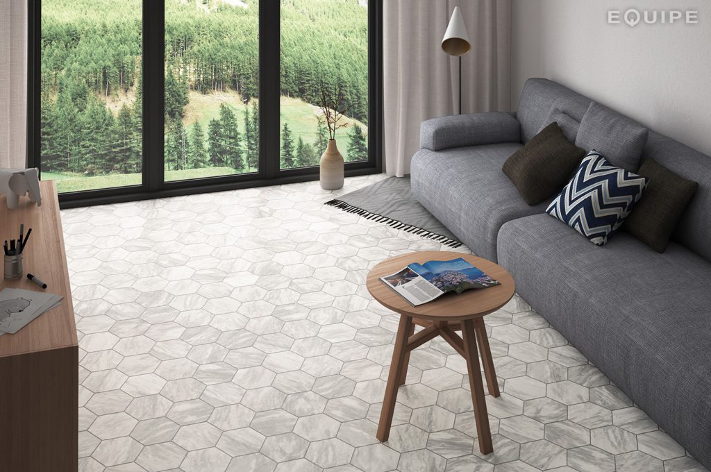 Gresie Equipe, Bardiglio Hexagon Light, Mat, Aspect Uni, 17,5x20cm