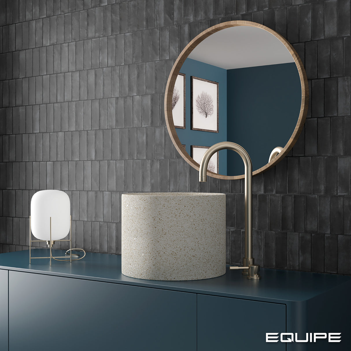 Faianta Equipe Coco Black Hat, Mat, Aspect Uni, 5x15cm