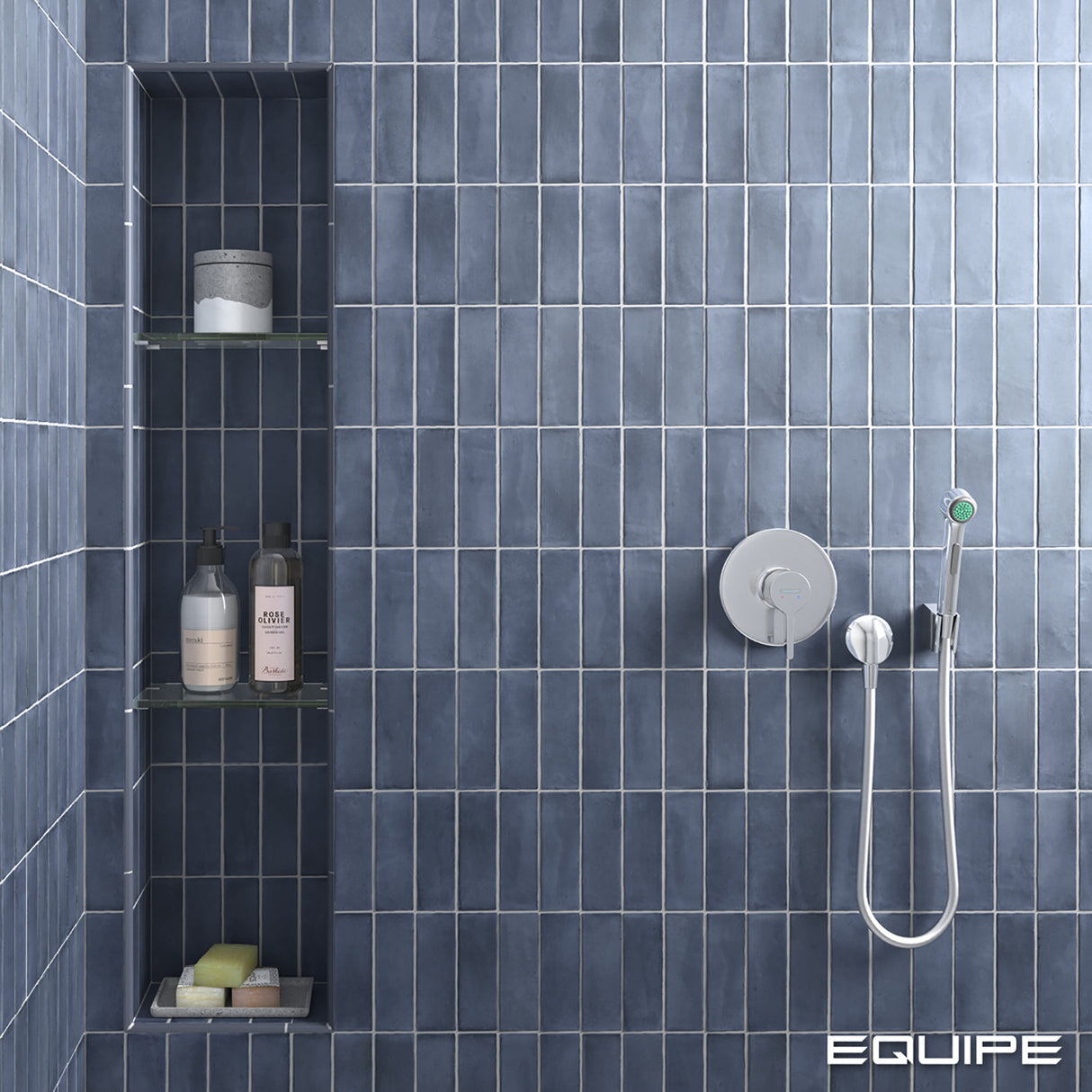 Faianta Equipe Coco Blue Night, Mat, Aspect Uni, 5x15cm