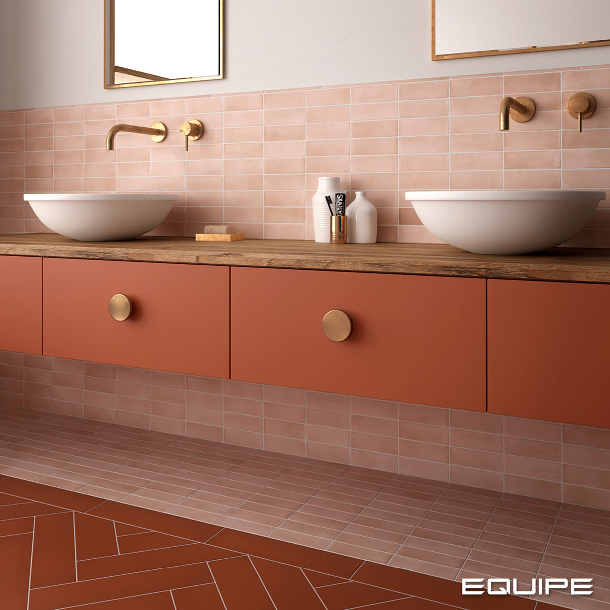 Faianta Equipe Coco Orchard Pink, Mat, Aspect Uni, 5x15cm