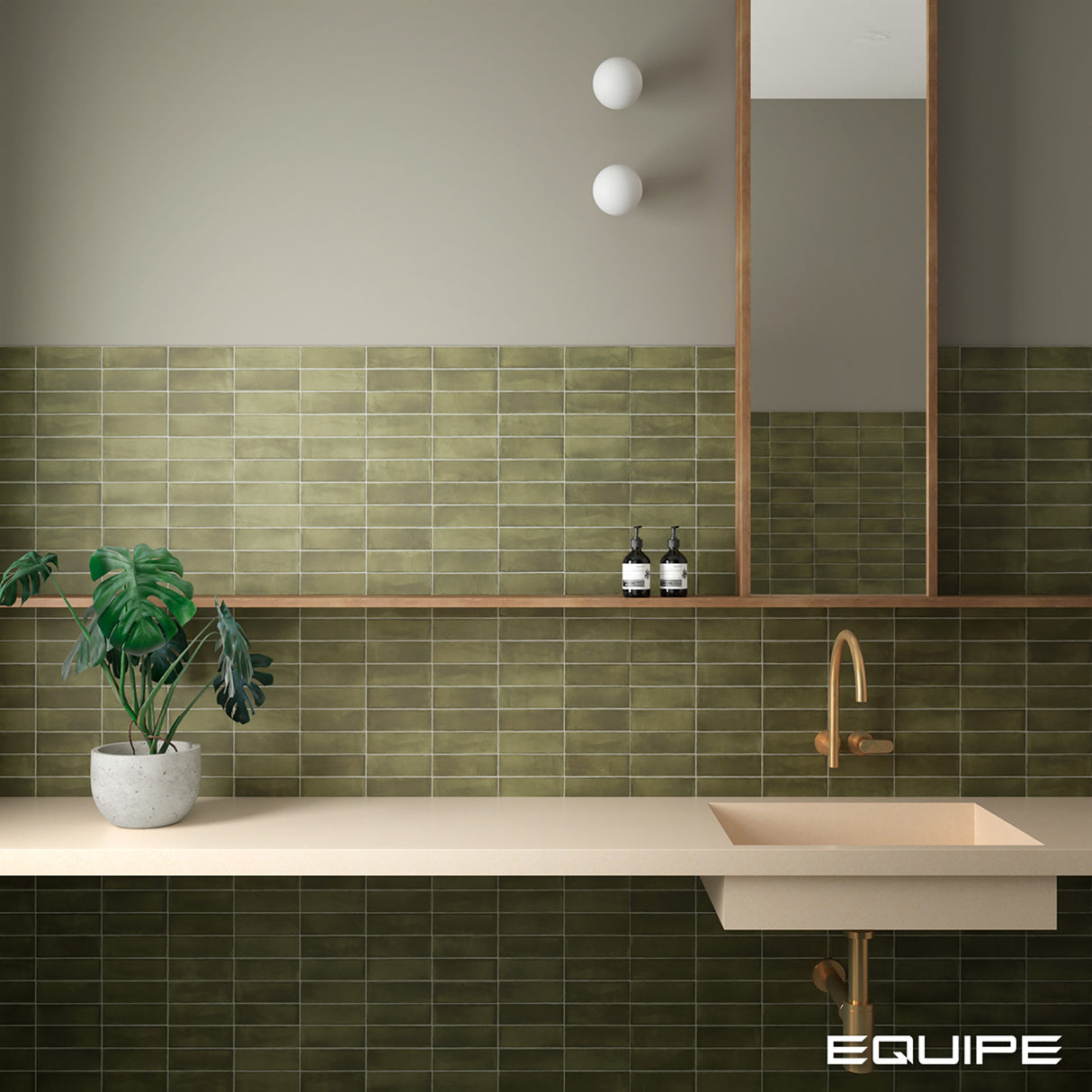 Faianta Equipe Coco Verd, Mat, Aspect Uni, 5x15cm