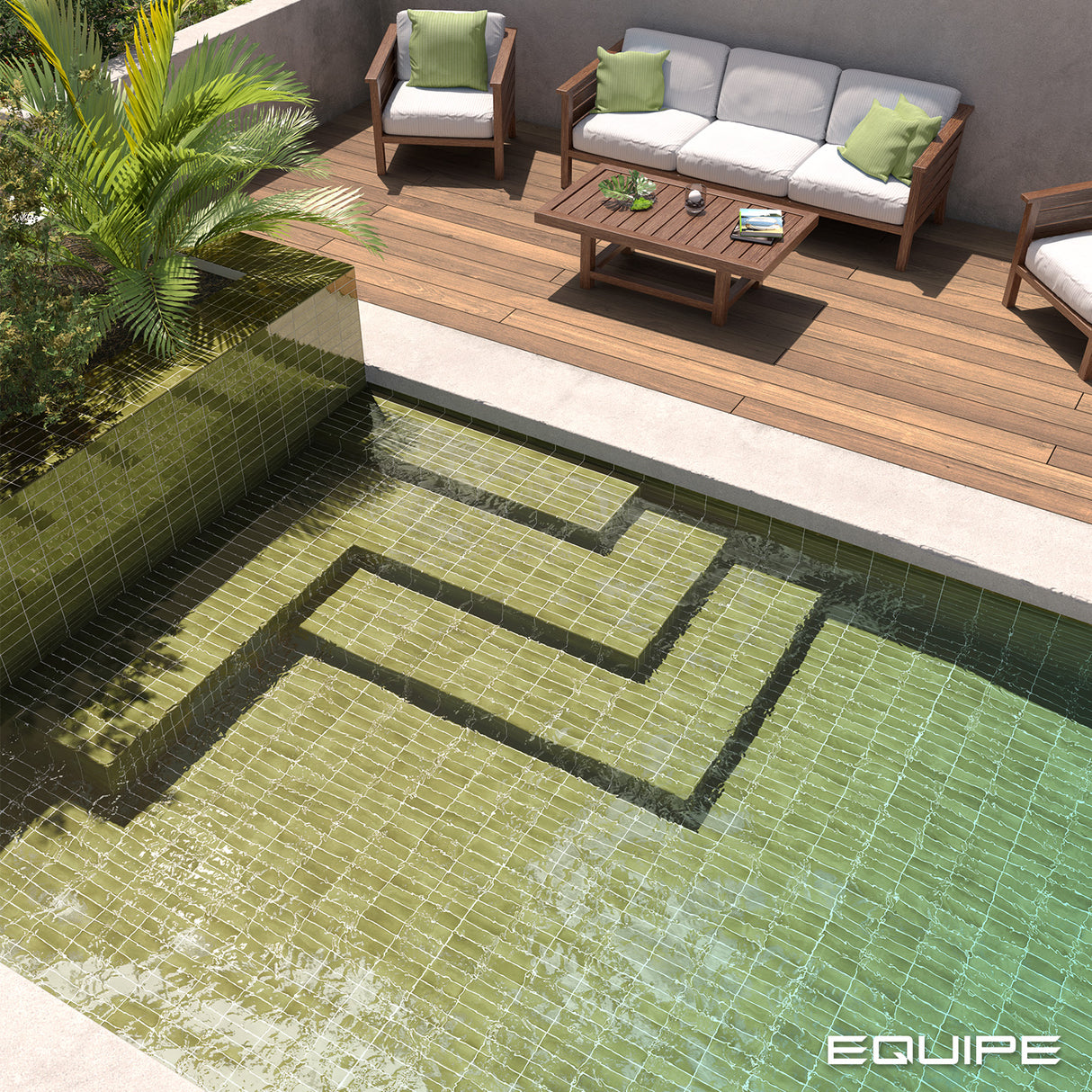 Faianta Equipe Coco Verd, Lucios, Aspect Uni, 5x15cm