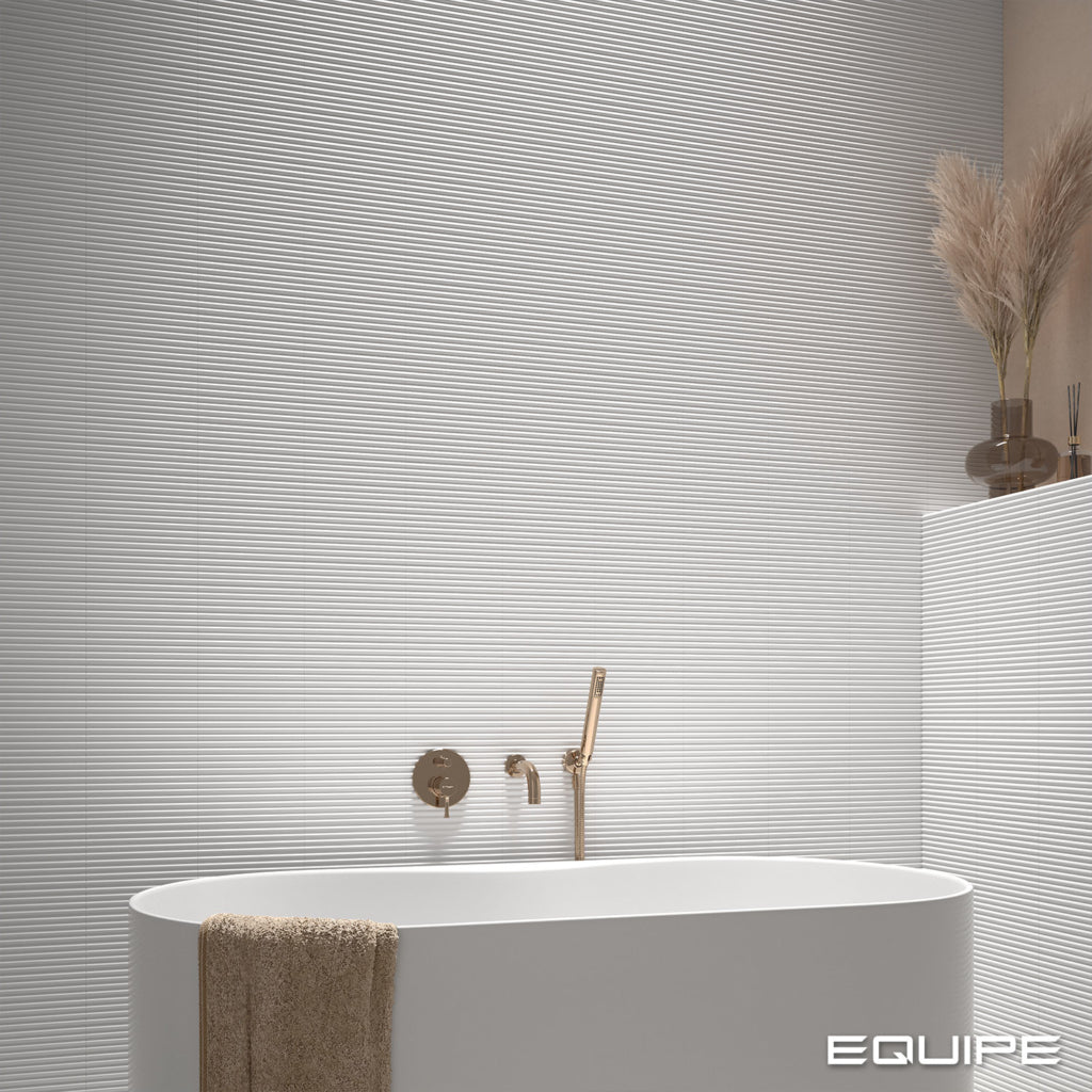 Faianta Equipe Costa Nova White Onda, Mat, Aspect Uni, 5x20cm