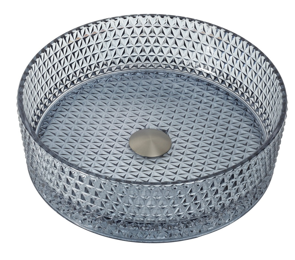 Lavoar Mosavit Cristel, Transparent albastru Cristal, pe blat, 40x40x12 cm