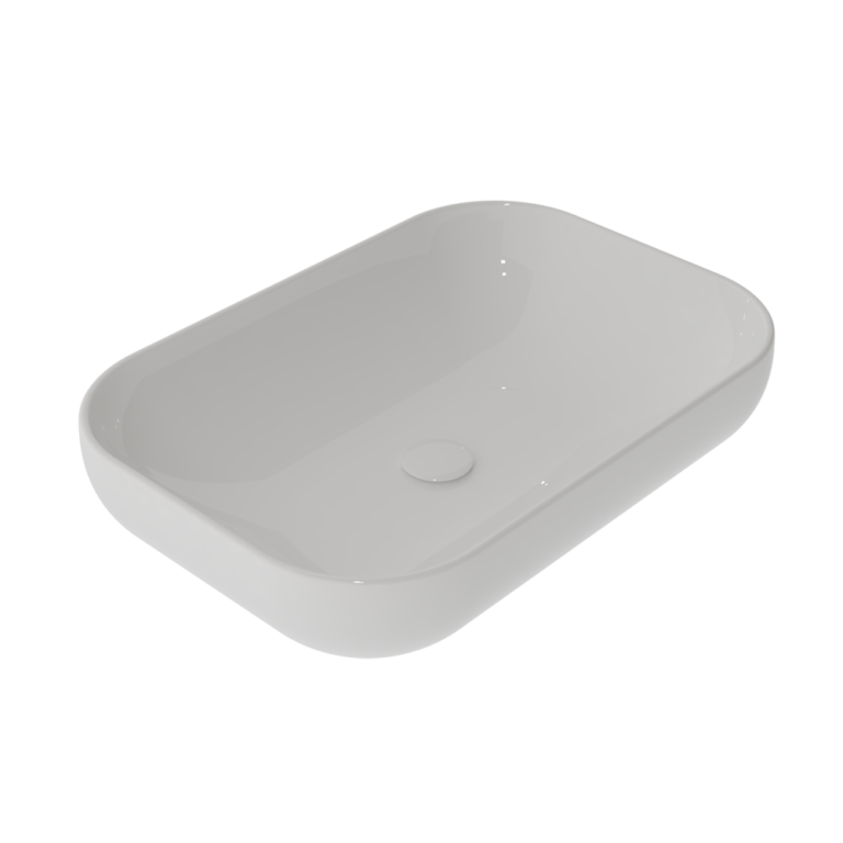 Lavoar Gsg Easy Rectangular 60X42 Cm, H 13.5 Cm, Fara Preaplin, Alb Lucios