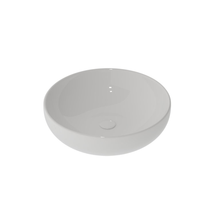 Lavoar Gsg Easy Rotund 45 Cm,  H 13.5 Cm, Fara Preaplin, Alb Lucios