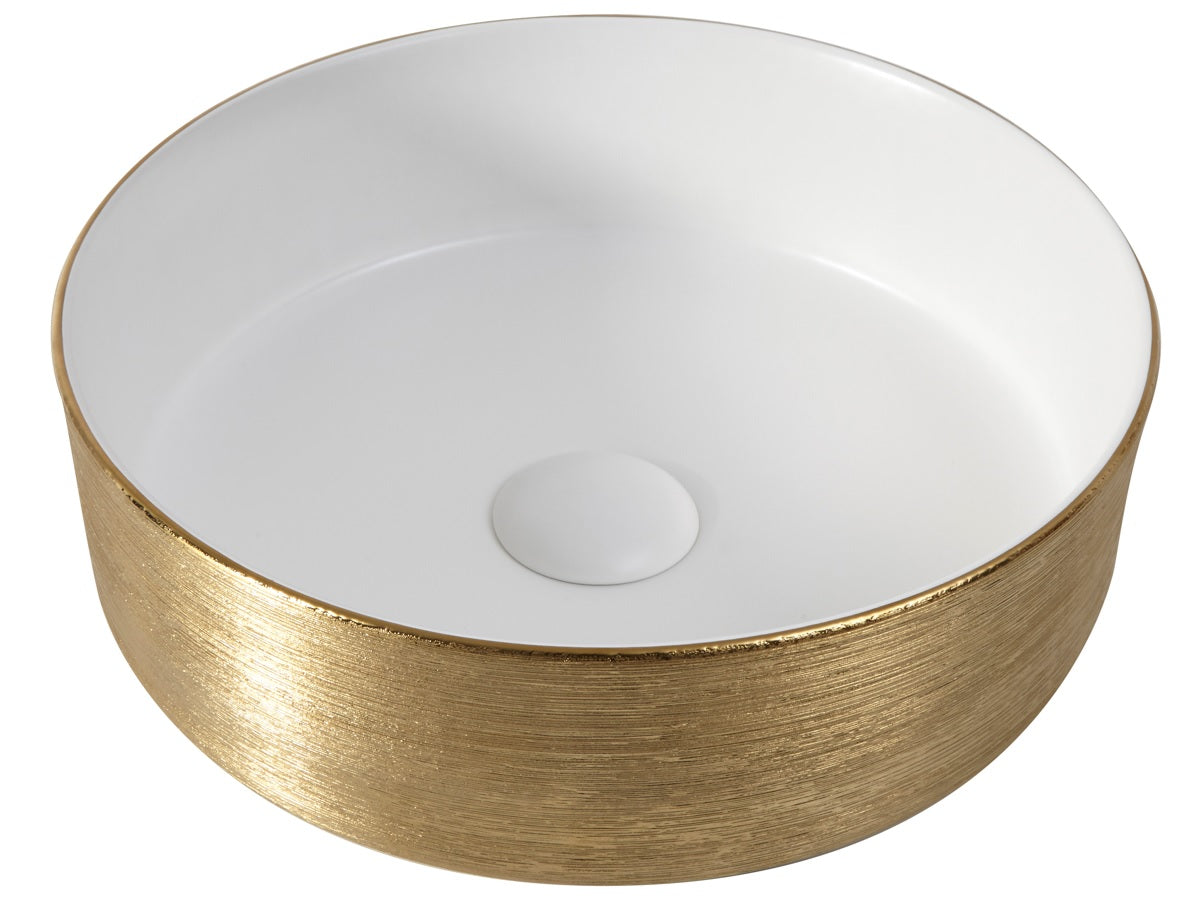 Lavoar Mosavit Fiona oro Bianco, Auriu, pe blat 35x35x12 cm