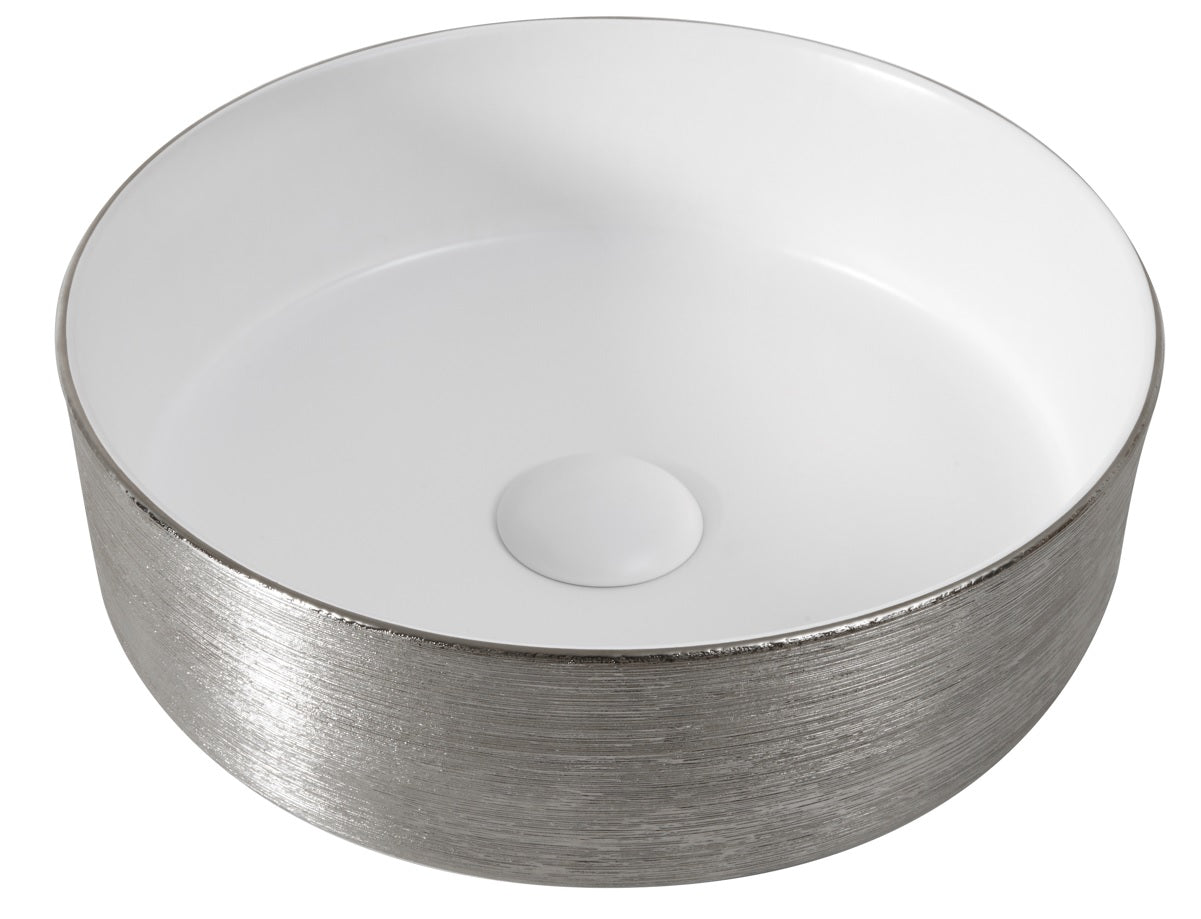 Lavoar Mosavit Fiona Plata Bianco, Arginiu, pe blat 35x35x12 cm