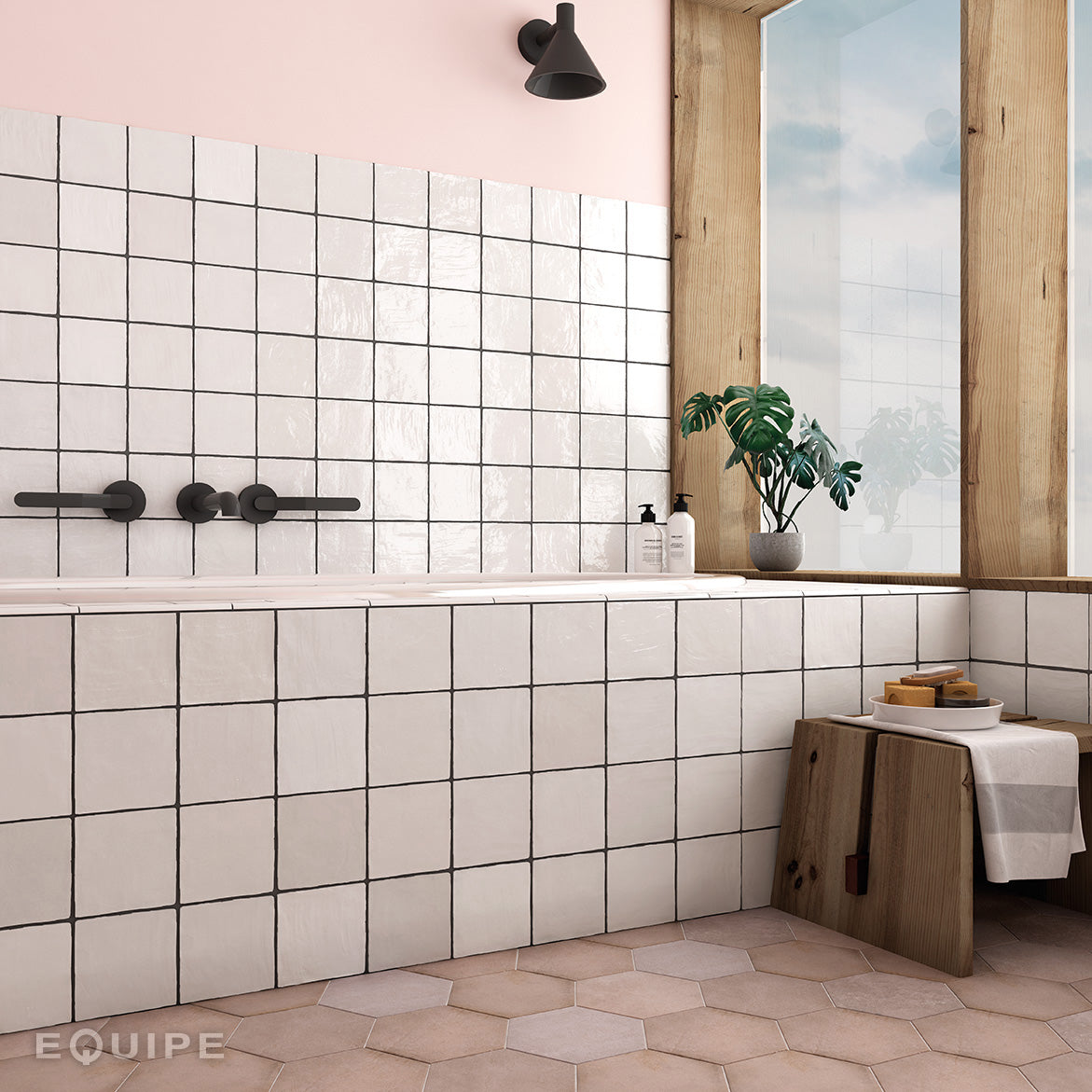 Faianta Equipe La Riviera Blanc, Lucios, Aspect Uni, 13,2x13,2cm