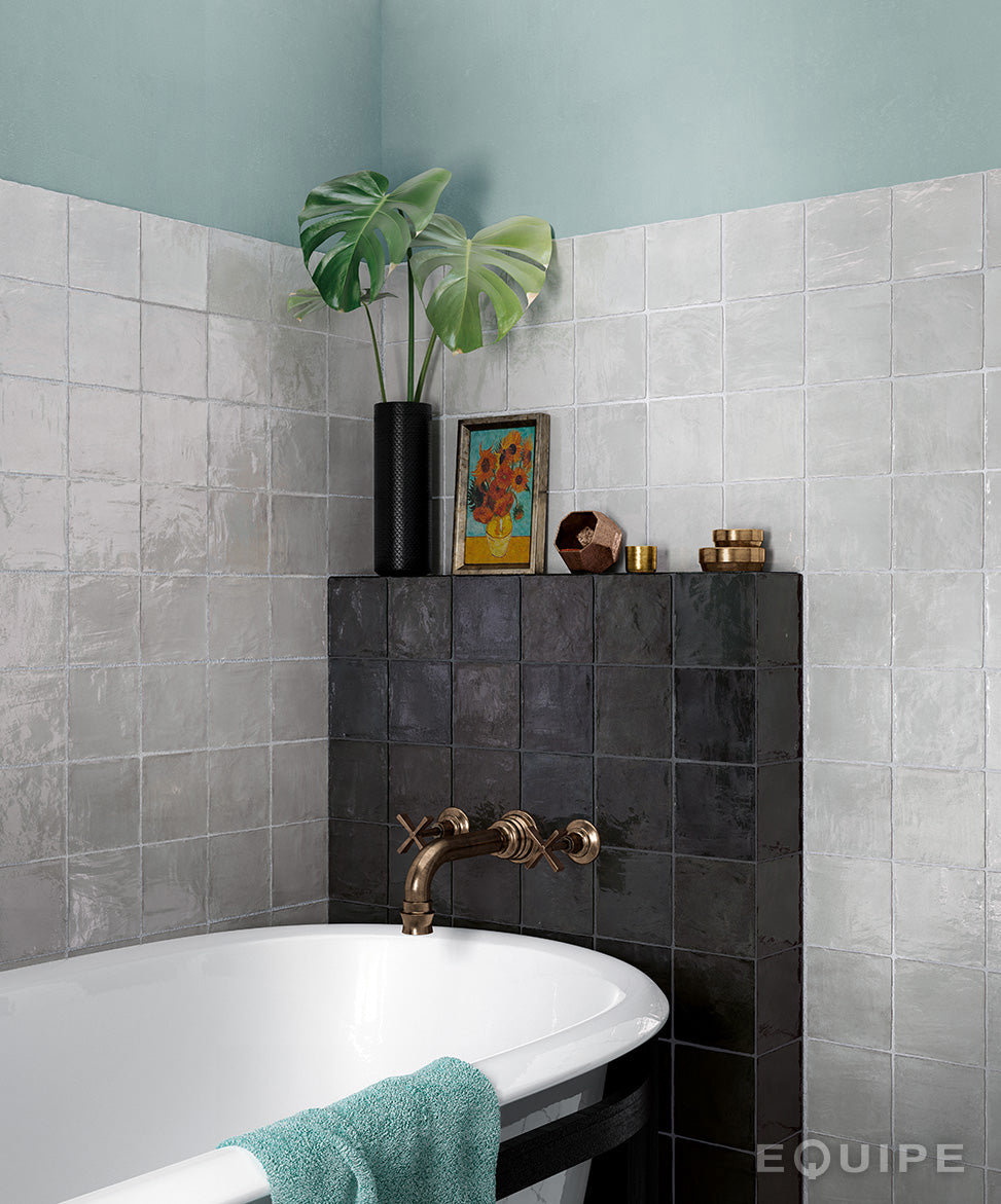 Faianta Equipe La Riviera Gris Nuage, Lucios, Aspect Uni, 13,2x13,2cm