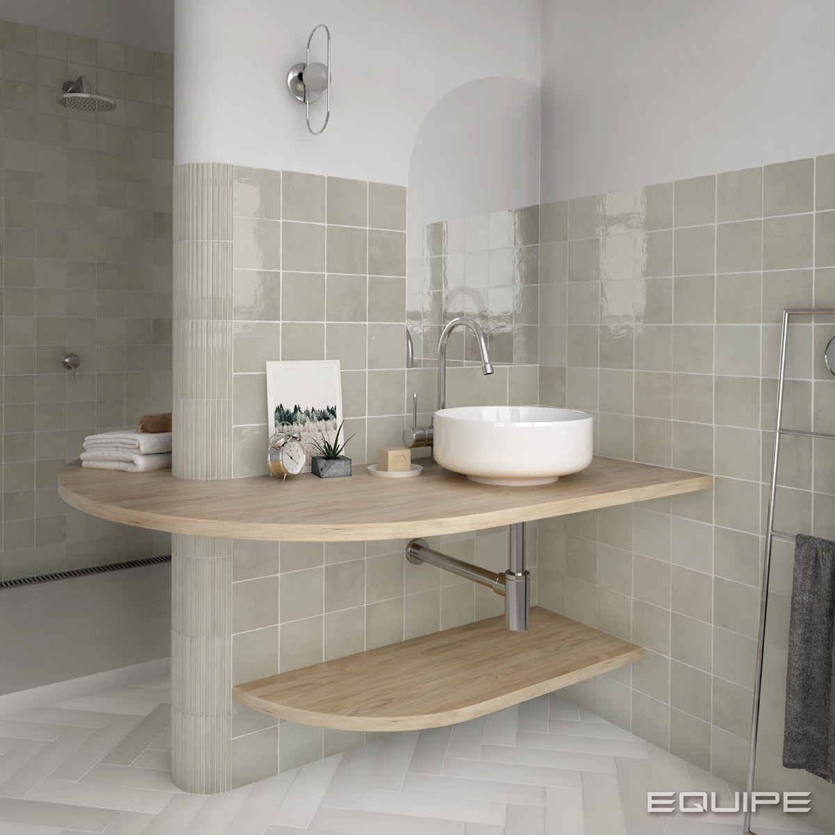 Faianta Equipe La Riviera Vert, Lucios, Aspect Uni, 13,2x13,2cm