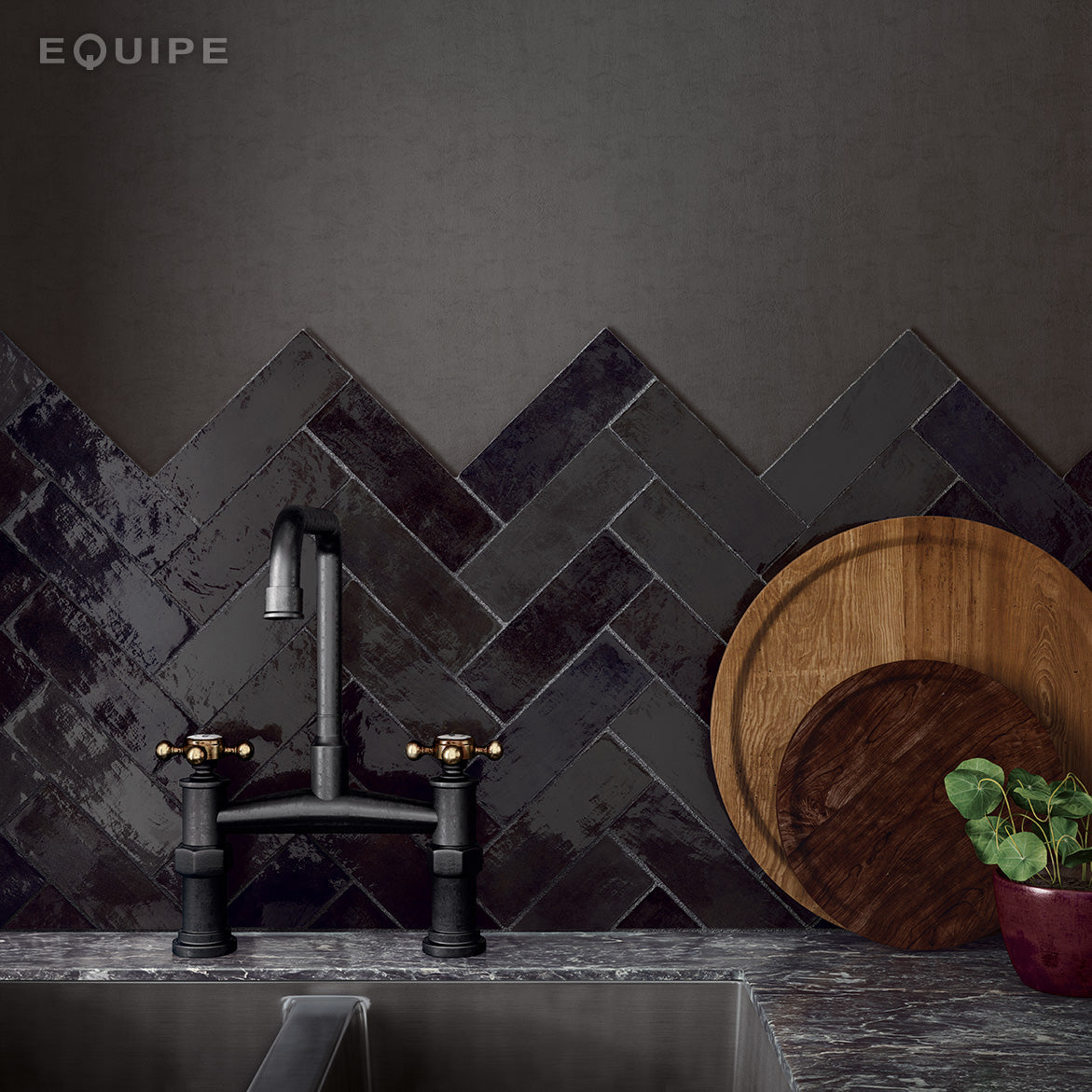 Faianta Equipe La Riviera Tourmaline, Lucios, Aspect Uni, 6,5x20cm