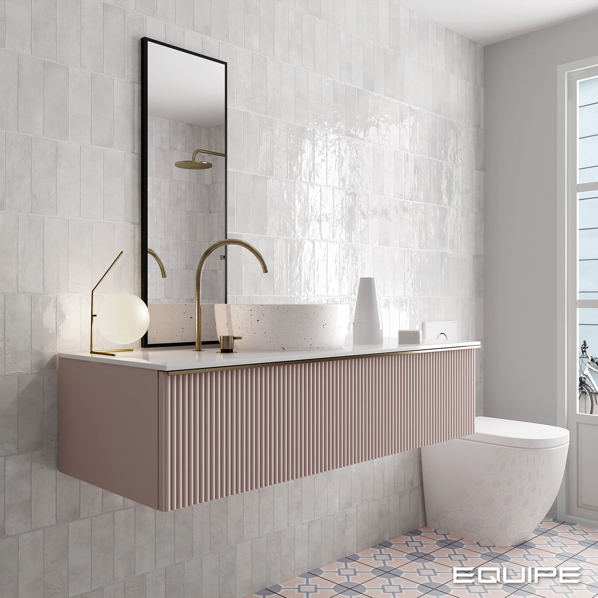 Faianta Equipe La Riviera Gris Nuage, Lucios, Aspect Uni, 6,5x20cm