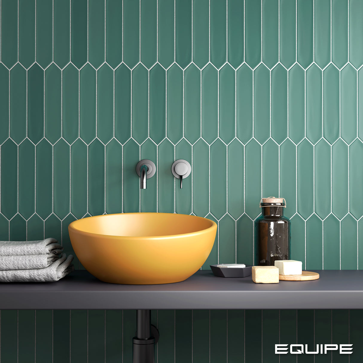 Faianta Equipe Lanse Viridian, Mat, Aspect Uni, 5x25cm