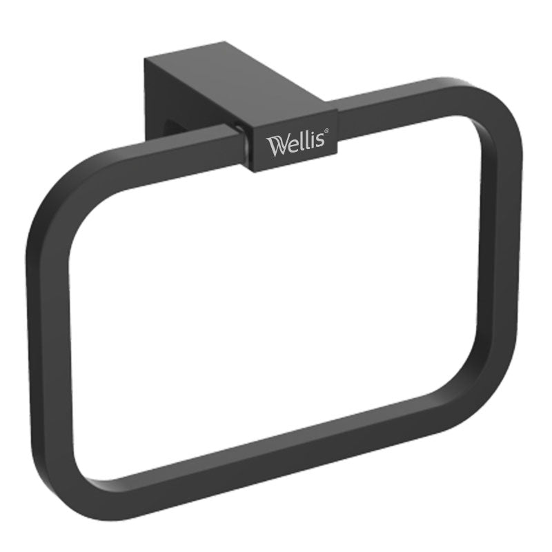 Suport prosop  cu cadru, WELLIS MAMBA metal negru mat