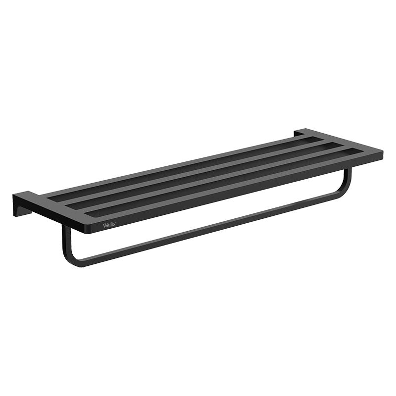 Raft prospop WELLIS MAMBA , 63x20x9.5 cm , metal  negru mat