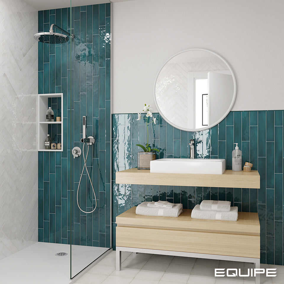 Faianta Equipe Manacor Glacier, Lucios, Aspect Uni, 6,5x40cm