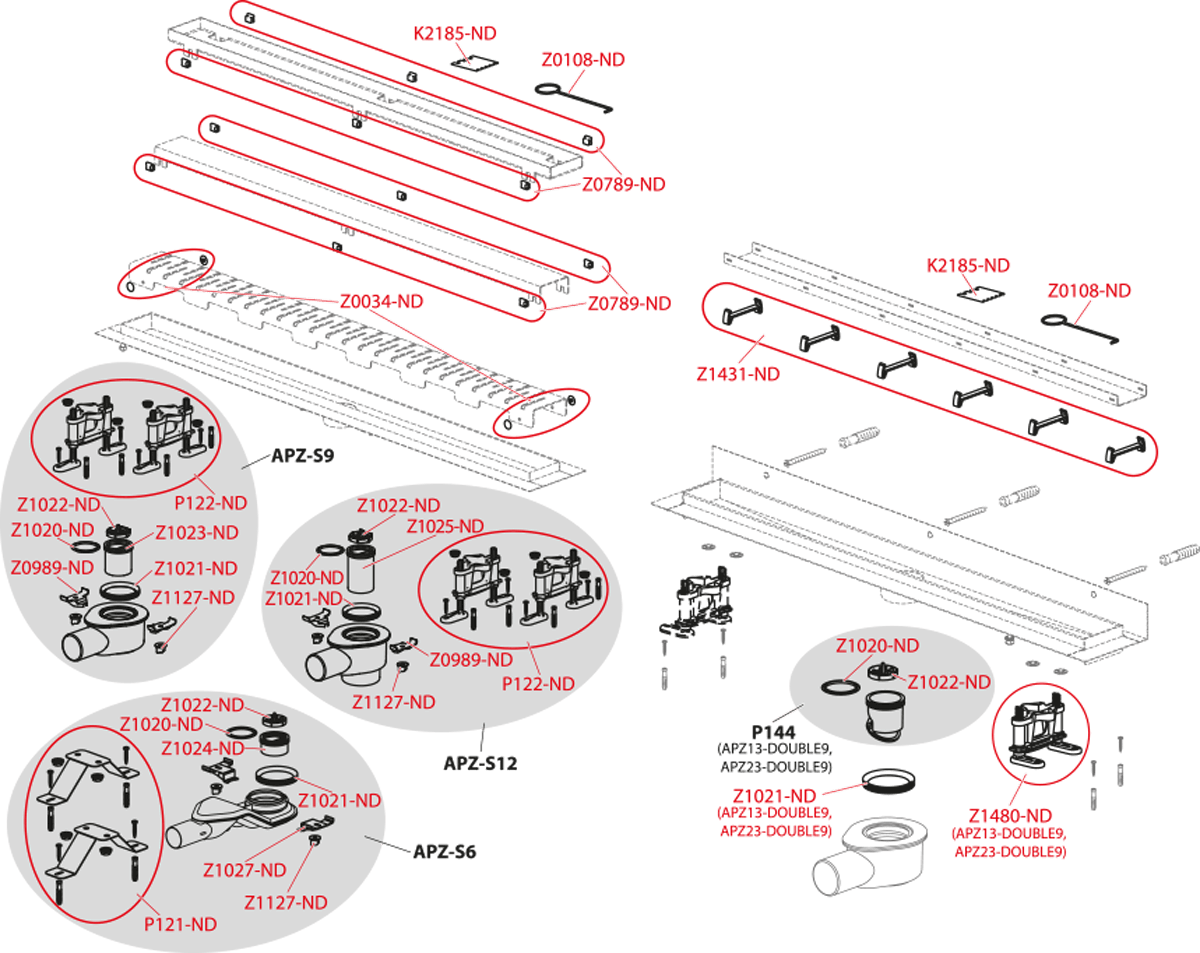 Canal De Scurgere Alca Apz13 Double, Fit And Go, Cu Gratar Simplu/Placi Ceramice, 650Mm, Otel Inoxidabil Mat