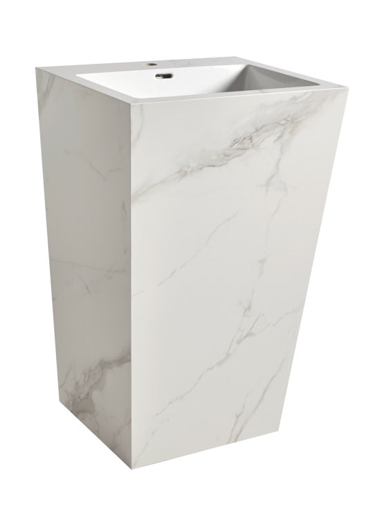 Lavoar Mosavit Pedestal Tonia Calacatta, freestanding, aspect marmura, 48x48x90
