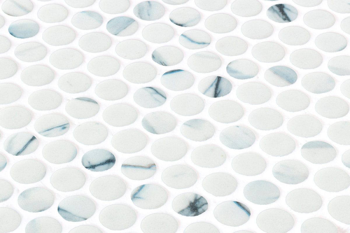 Mozaic Onix, Penny Ecostones Calcatta Blue Matte, Mat, Sticla, Aspect Multicolor, 29x29cm