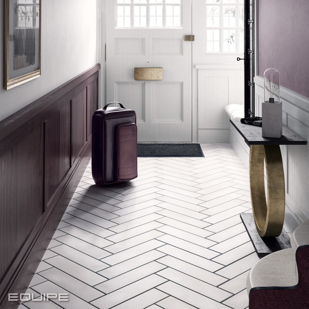 Gresie Equipe, Stromboli White Plume, Mat, Aspect Uni, 9,2x36,8cm