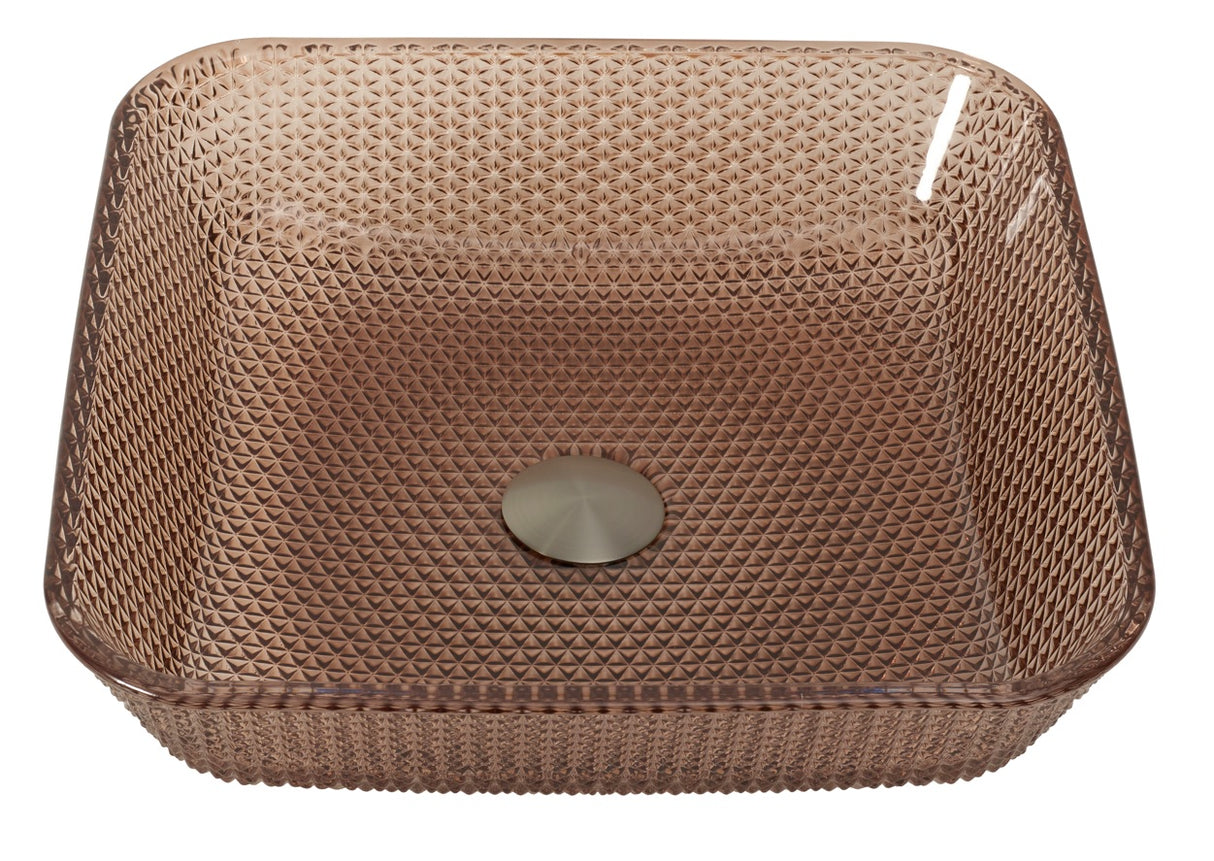 Lavoar Mosavit Sintra, Transparent Maro Cristal, pe blat, 40x40x12 cm