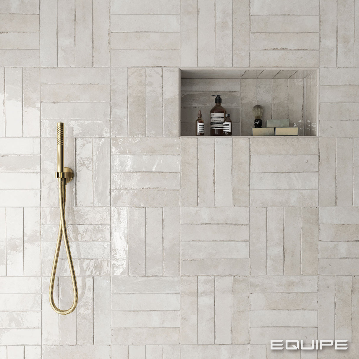 Faianta Equipe Tribeca Oatmeal, Lucios, Aspect Uni, 6x24,6cm