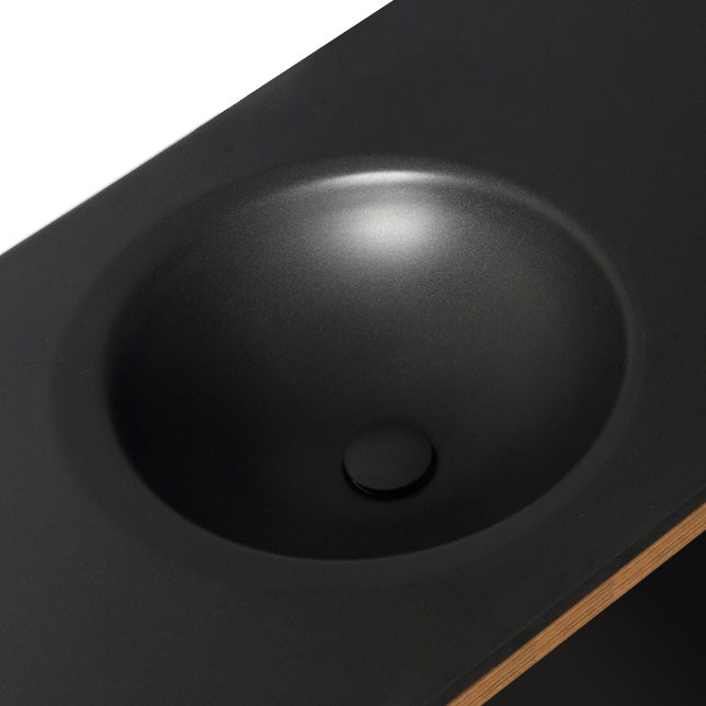 Lavoar Wellis Tunis 90 top cu chiuvetă negru mat compozit