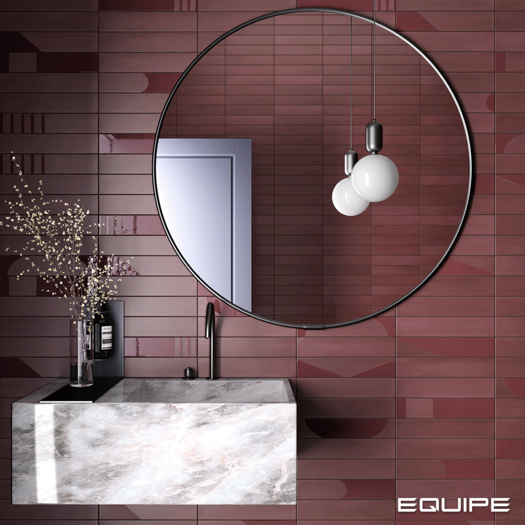 Faianta Equipe Wadi Decor Garnet, Mat, Aspect Uni, 6x30cm