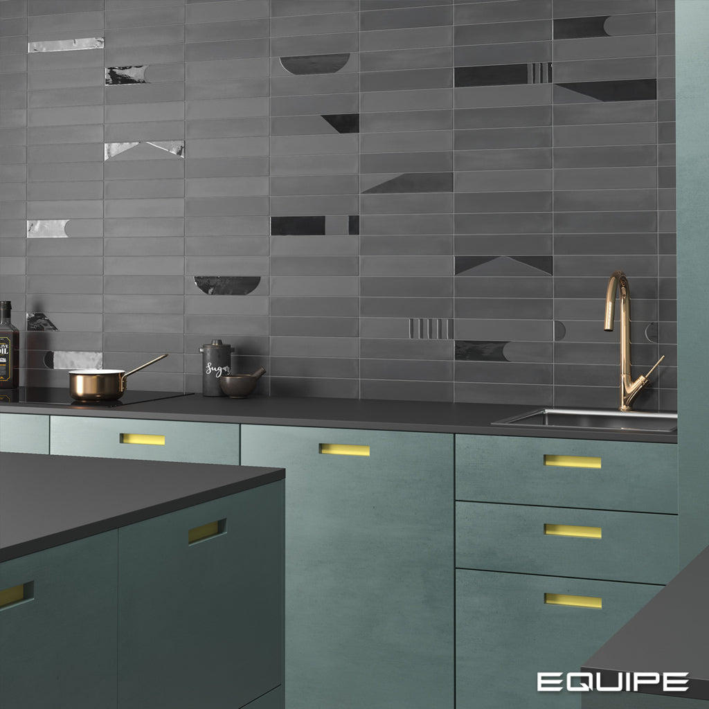 Faianta Equipe Wadi Decor Noir, Mat, Aspect Uni, 6x30cm