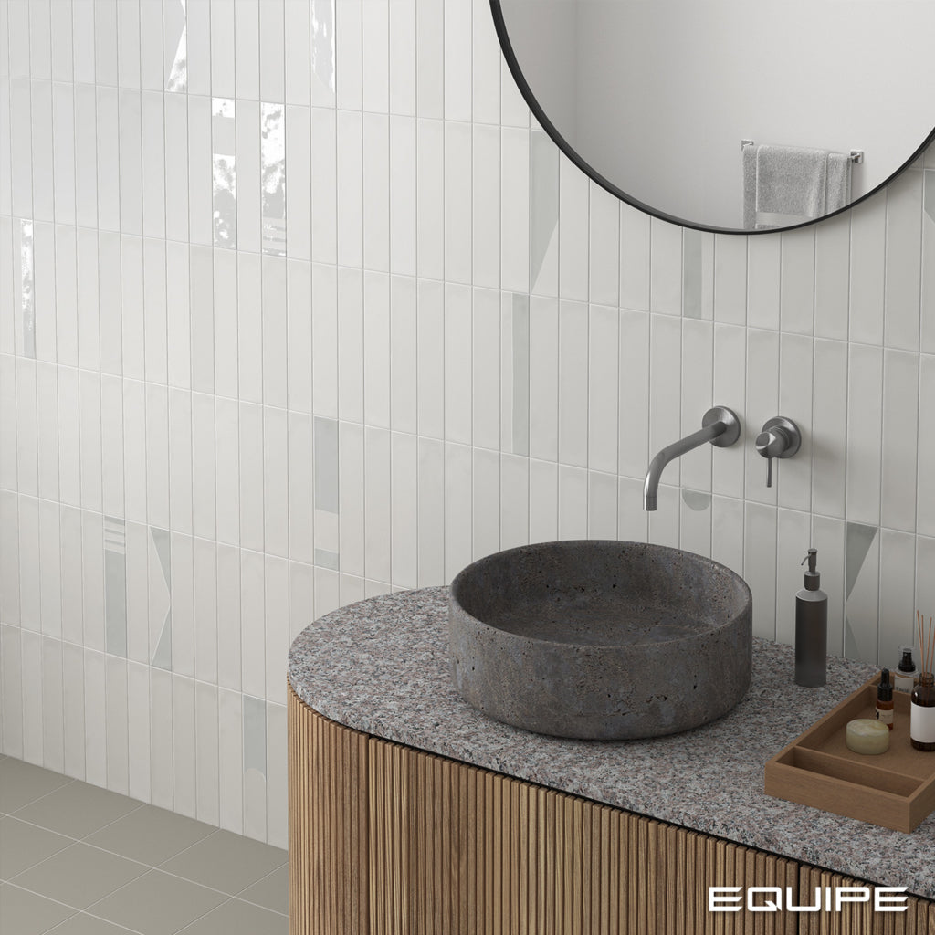 Faianta Equipe Wadi Decor Snow, Mat, Aspect Uni, 6x30cm