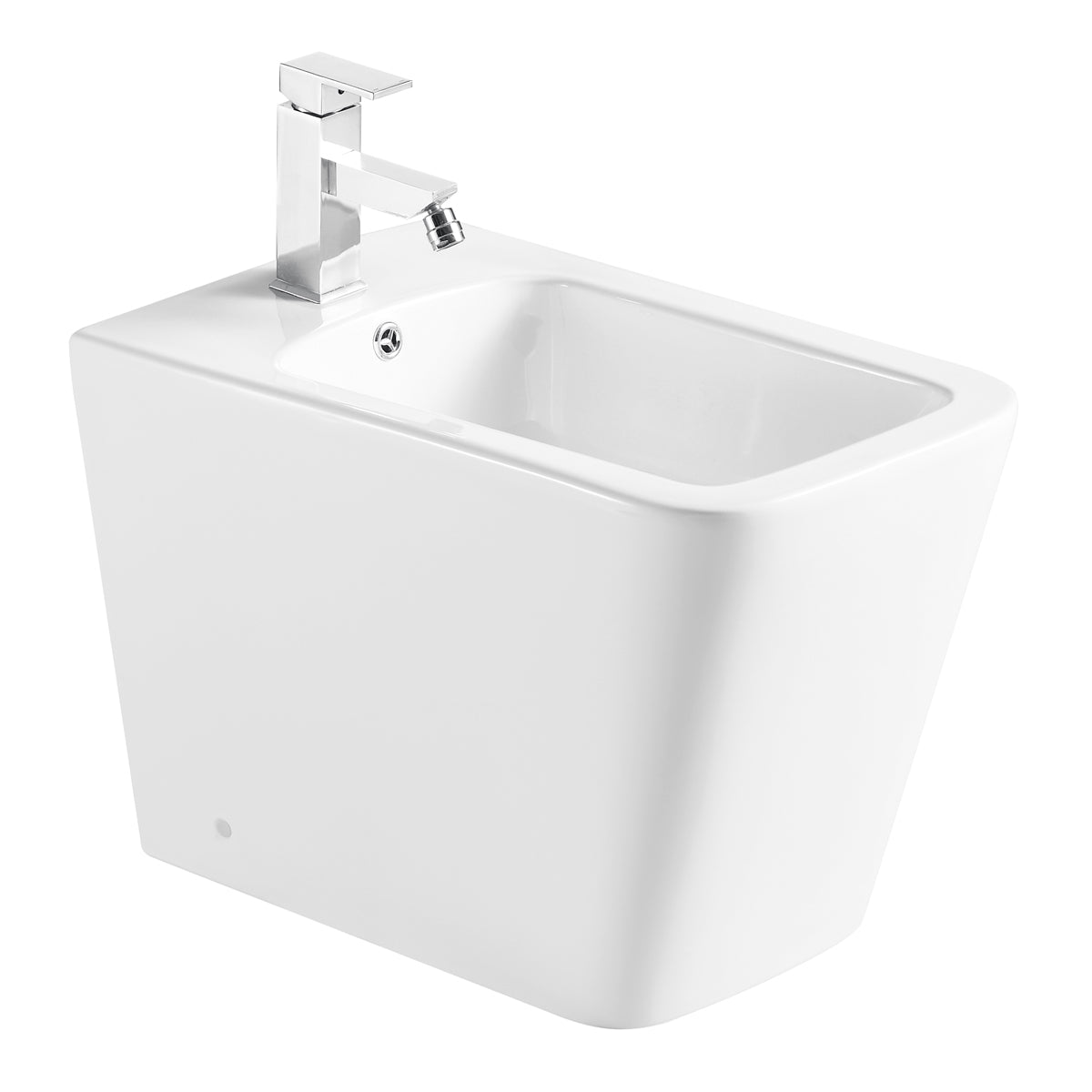 Bideu stativ WELLIS AURORA, 35.5x60x41 cm, alb, portelan, fixare ascunsa