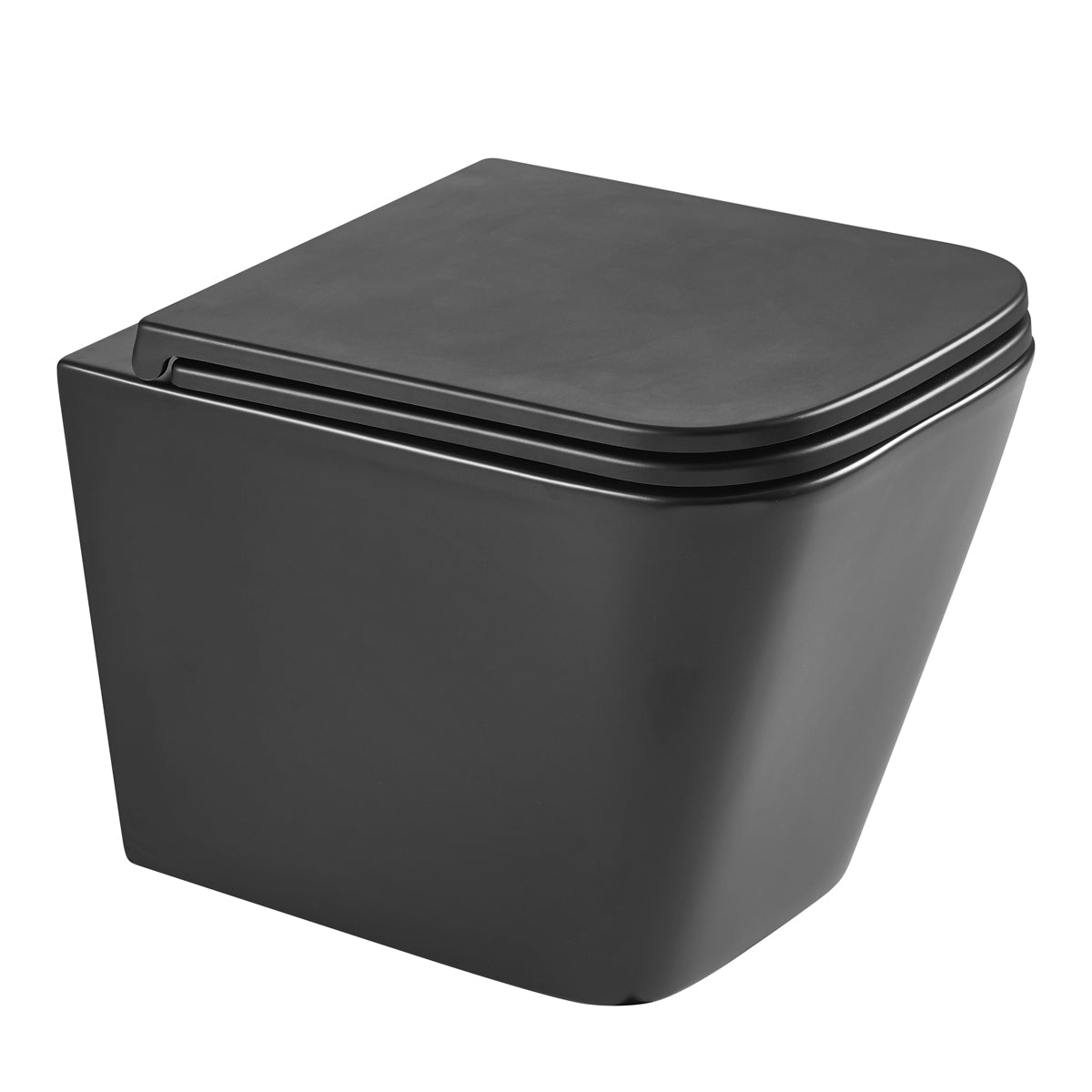 Vas wc  suspendat WELLIS AURORA TORNADO NEGRU mat, ultrasilentios, montaj pe perete, fara margini, 34x49x36.5 cm