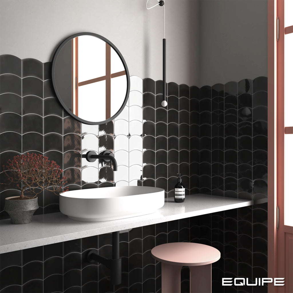 Faianta Equipe Wave Black, Mat, Aspect Uni, 12x12cm