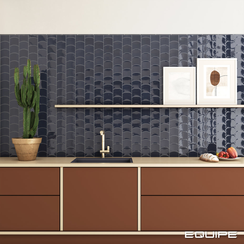 Faianta Equipe Wave Blue Reef, Mat, Aspect Uni, 12x12cm