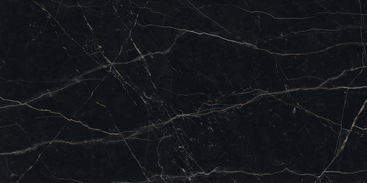 Gresie Atlas Concorde, Marvel Dream Black Atlantis, Aspect Marmura, Lucios, 60X120 Cm