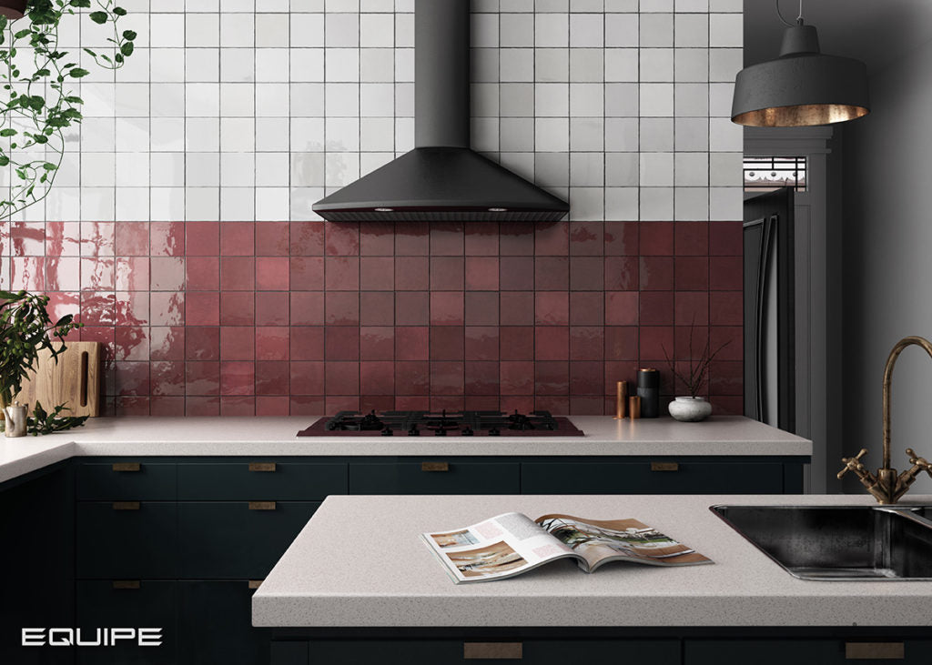 Faianta Equipe, Artisan Burgundy, Lucios, Aspect Uni, 13,2x13,2cm