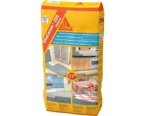 Adeziv flexibil Sika Ceram 205 C2TE pentru gresie și faianță interior și exterior 25 kg gri