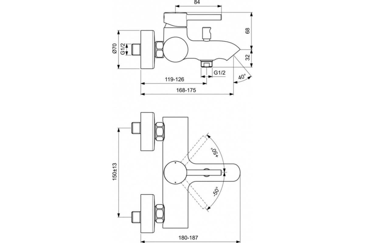 Baterie Cada Ideal Standard Ceraline Silk Black