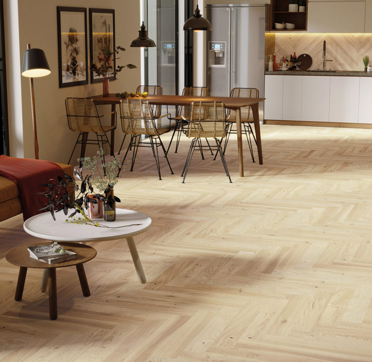 Parchet Barlinek Triplu Stratificat Mount Blanc Herringbone 110