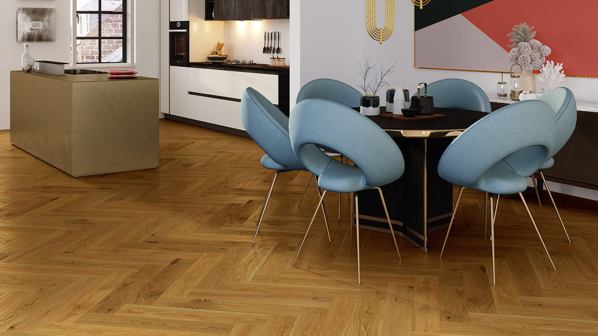 Parchet Barlinek Triplu Stratificat Vibrance Herringbone 110 Stejar